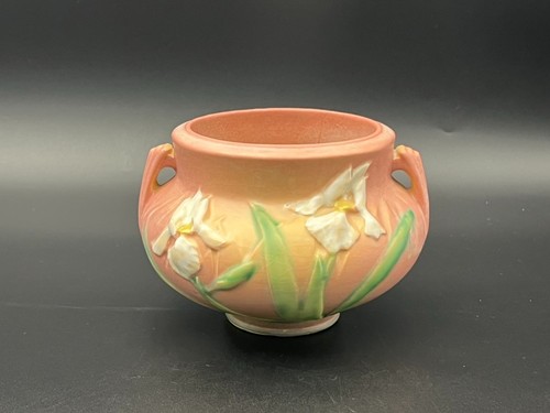 Roseville iris pottery vase - roseville,